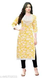 Printed women print embroidery kurti new design Maroon colour daily use fabric cotton 
 - Bright Turquoise, M