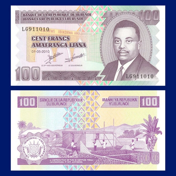 BURUNDI 100 FRANCS For Collection 