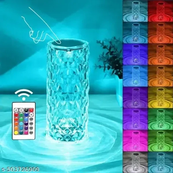 Crystal Rose Diamond Lamp for Bedroom - Transparent Lamp for Bedroom, 16 Color Changing LED Night Lights USB Remote & Touch Control Night Lamp | Touch Control | 16 Color LED Light
