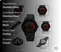 Lamborghini Wheel Watch - Black, Black