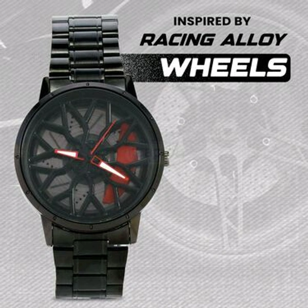 Lamborghini Wheel Watch - Black, Black