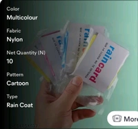 "10 Pices" QuirkyPick™ PocketRain – Reusable Raincoat Cards 