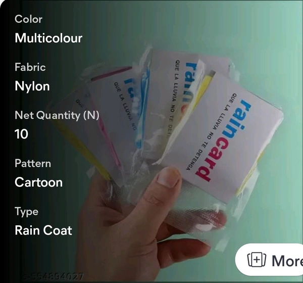"10 Pices" QuirkyPick™ PocketRain – Reusable Raincoat Cards 