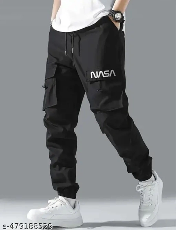 Track pant for men |men's military print track pants | lower for men |trendy tra... - Black, M