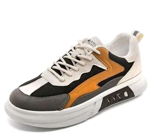 Men's Running Shoes Ultra Lightweight Breathable Walking Shoes Non Slip At... - White, 7
