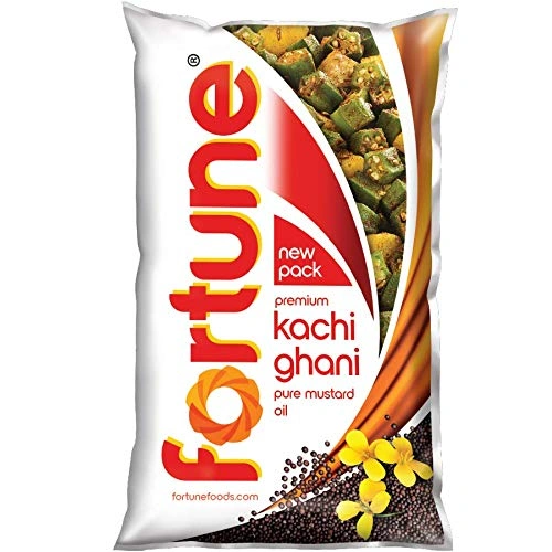 Fortune Premium Kachi Ghani Pure Mustard Oil, 1 tr Pouch - 1 Litter