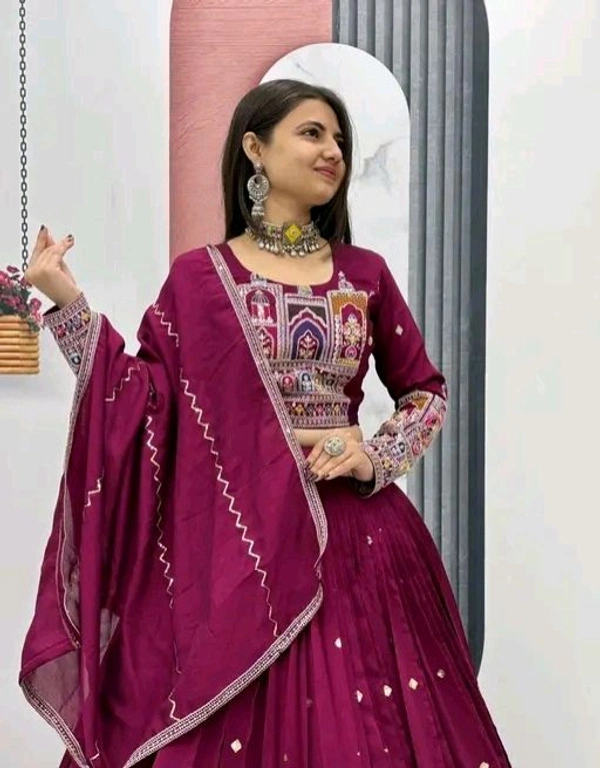 New Trendy Exclusive Deisgner Party Wear Wedding Look Heavy Glamorous Sequence Silk Blend Lehenga Choli - Semi Stitched