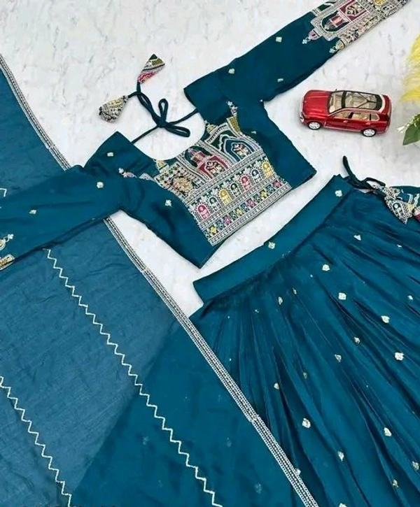 New Trendy Exclusive Deisgner Party Wear Wedding Look Heavy Glamorous Sequence Silk Blend Lehenga Choli - Un Stitched