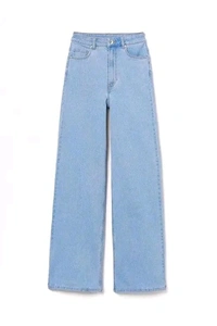 ICE BLUE DENIM WIDE LEG DENIM JEANS - 24