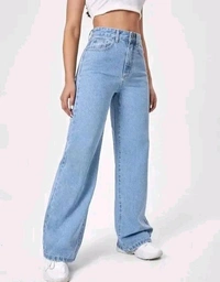 ICE BLUE DENIM WIDE LEG DENIM JEANS - 26