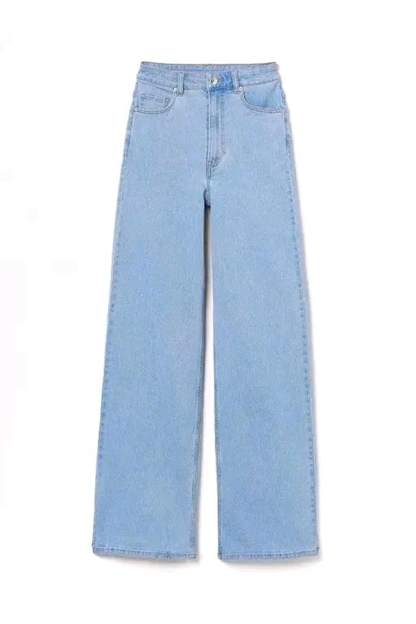 ICE BLUE DENIM WIDE LEG DENIM JEANS - 32