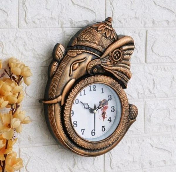 DIVINE CRAFT Analog Wall Clock (Brown, 27.94x22.86 cm)