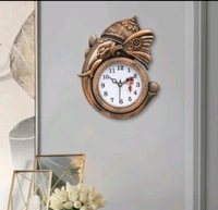 DIVINE CRAFT Analog Wall Clock (Brown, 27.94x22.86 cm)