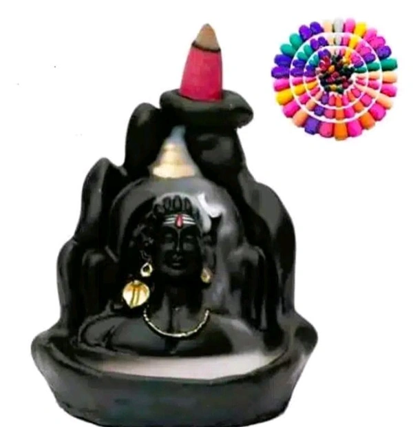 Polyresin God Mahadevji Idol (Black, 10 cm)