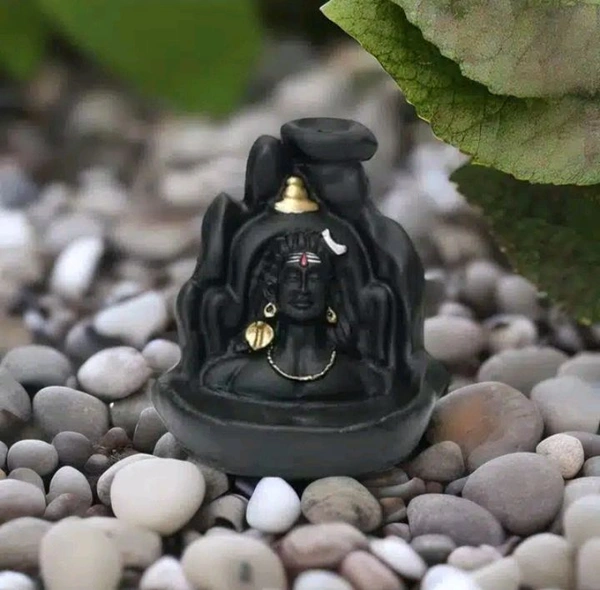Polyresin God Mahadevji Idol (Black, 10 cm)