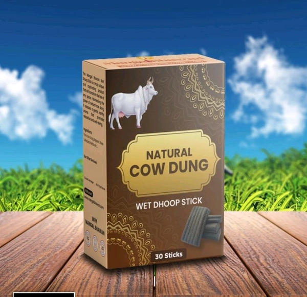 Mangal Bhavan Wet Dhoop Stick - Natural Cow Dung (30 Sticks)
