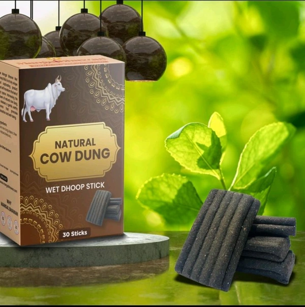 Mangal Bhavan Wet Dhoop Stick - Natural Cow Dung (30 Sticks)
