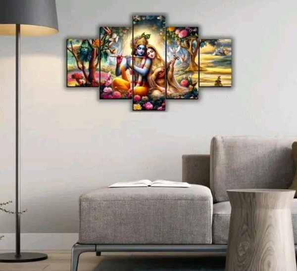 Radha Krishna Religious Wall Painting Digital Reprint.