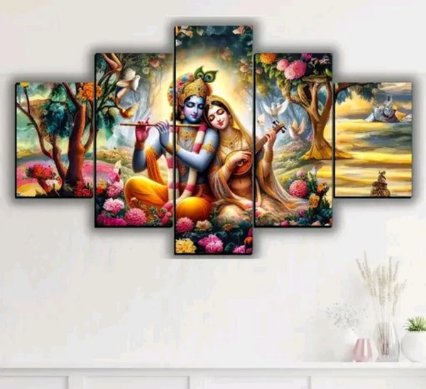 Radha Krishna Religious Wall Painting Digital Reprint.