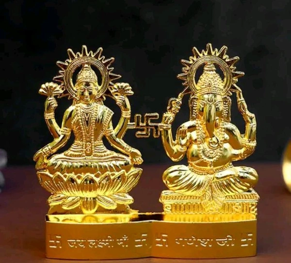 shree laxmi ganesh ji (2.5inch) Metal Gold Plated Especially for Diwali