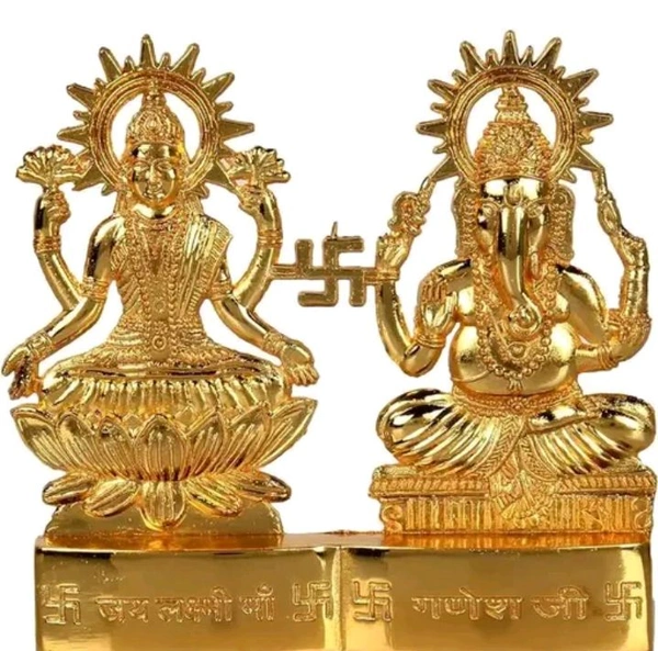 shree laxmi ganesh ji (2.5inch) Metal Gold Plated Especially for Diwali