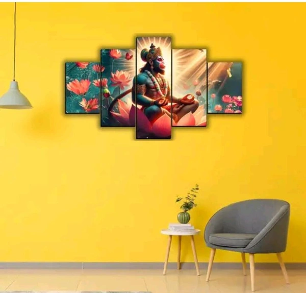 Hanuman Ji Painting for Wall Decor in Living room bedroom and for gifts, Digital Reprint, 30X18 inches