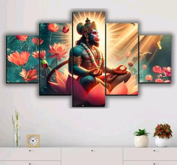 Hanuman Ji Painting for Wall Decor in Living room bedroom and for gifts, Digital Reprint, 30X18 inches