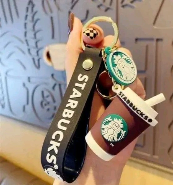 KCA 3D ATTRACTIVE STARBUCKS KEYCHAIN WITH STRAP FOR BOTH BOYS AND GIRLS