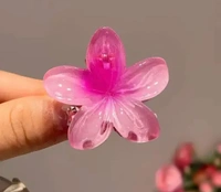 🌸 Glossy Flower Hair Claw Clips – Set of 6 Medium Floral Beauties for Girls & Women 🌸