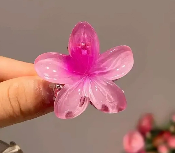 🌸 Glossy Flower Hair Claw Clips – Set of 6 Medium Floral Beauties for Girls & Women 🌸