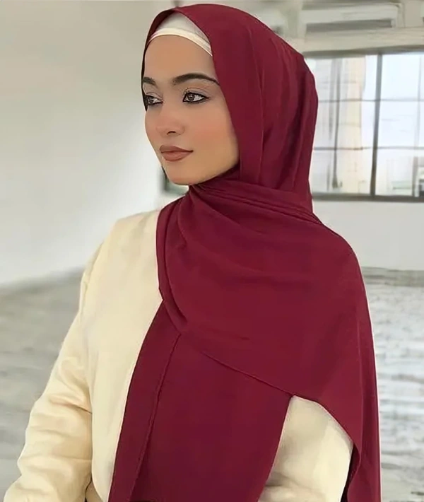 🌸 LuxeChic™ Premium Heavy Chiffon Hijab Set – 6 Elegant Shades - Size: 70cm x 170cm (Free Size, Length 1.8m)
