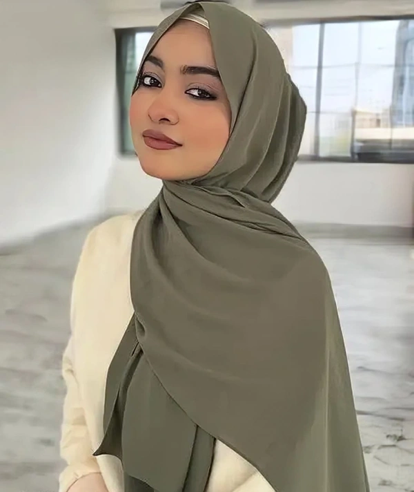 🌸 LuxeChic™ Premium Heavy Chiffon Hijab Set – 6 Elegant Shades - Size: 70cm x 170cm (Free Size, Length 1.8m)
