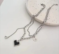 ✨ SUYUG'S Pixel Heart Layered Necklace – Trendy Love Chain for Women & Girls ✨