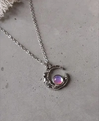 🌙 MoonGlow™ Silver Moonstone Pendant Necklace – A Celestial Gift for Women & Girls