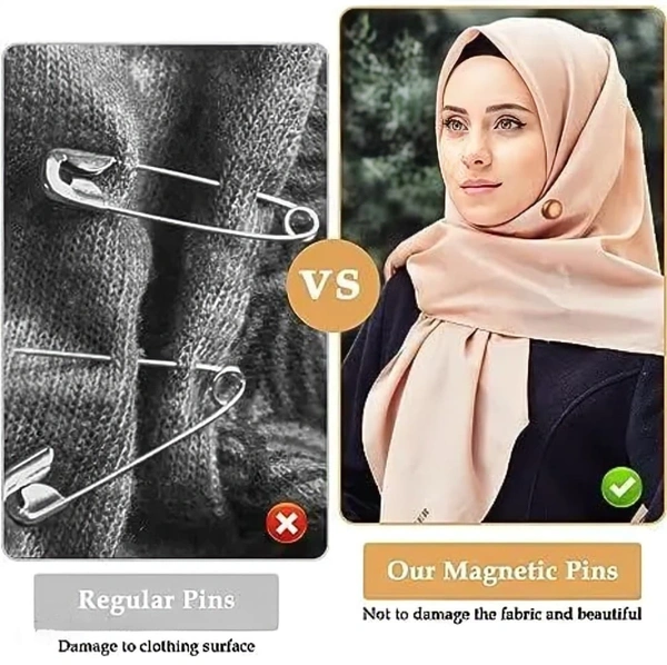Stylish Magnetic Hijab Pins (Set of 4) – Pinless, Painless & Powerful Hold | Elegant Scarf Magnets for Women