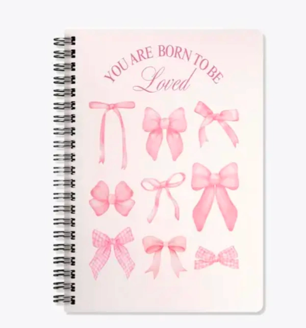 A5 Spiral Printed Notebook | 100 Ruled Pages | Stylish Pink Diary for Girls | Matte Finish | Office & School Use
