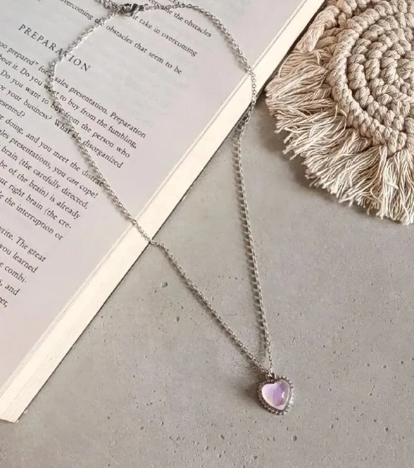 💖 K-Glow™ Korean Heart Pendant Necklace – Trendy Love Charm for Women & Girls - Free Size, Adjustable