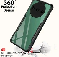 c61 Transparent Polycarbonate Soft Bumper Mobile Back Cover Case for POCO C61- Black
