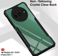 c61 Transparent Polycarbonate Soft Bumper Mobile Back Cover Case for POCO C61- Black
