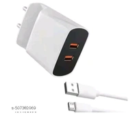 Dual USB Port 3.4 Amp proper charger For All Micro type chargers phone
Name: Dual USB Port 3.4 Amp proper charger For All Micro type chargers phone

Cable: Included
Cable Length: 1 Mtr
Color: White
Compatibility: Micro USB
Material: ABS Plastic
Net Quantity (N): 1
No. of USB Ports: 2
Type: Adapter With Charger
Warranty Period: 1 Month
Warranty Type: Carry In
Country of Origin: Indi