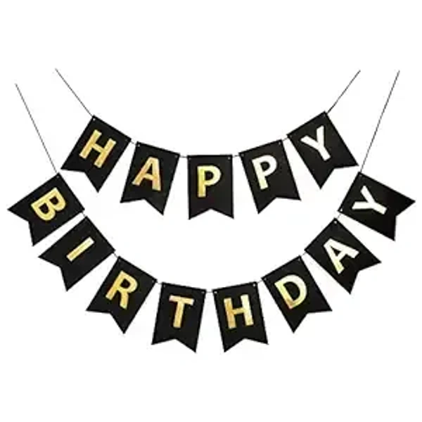 Happy Birthday Banner (Black)
