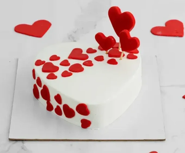 Heart on Hearts Semi Fondant Cake - 500 grm