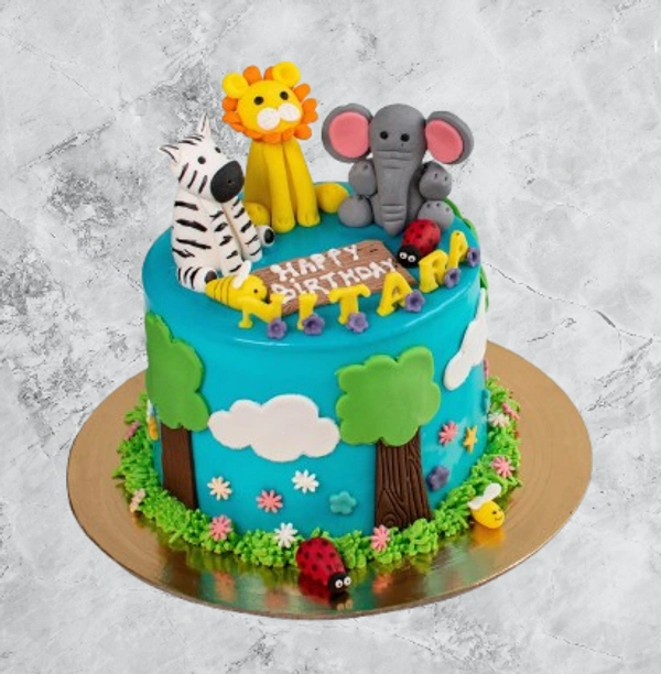 Jungle Theme Cake Semi Fondant - 2 Kg