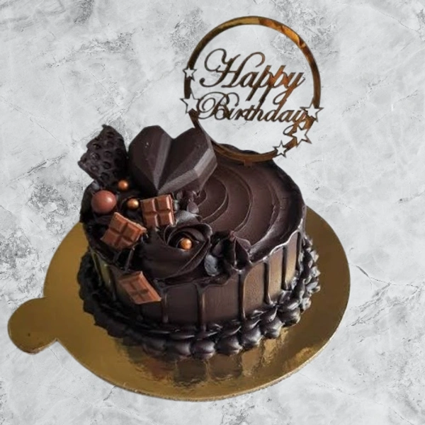 Decorated Chocolate Truffle Cake - 1 Kg