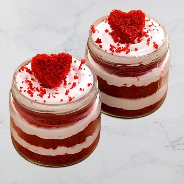 Heart Red Velvet Cake Jar