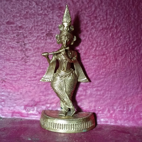 STANDING KRISHNA - Gold, 5inch