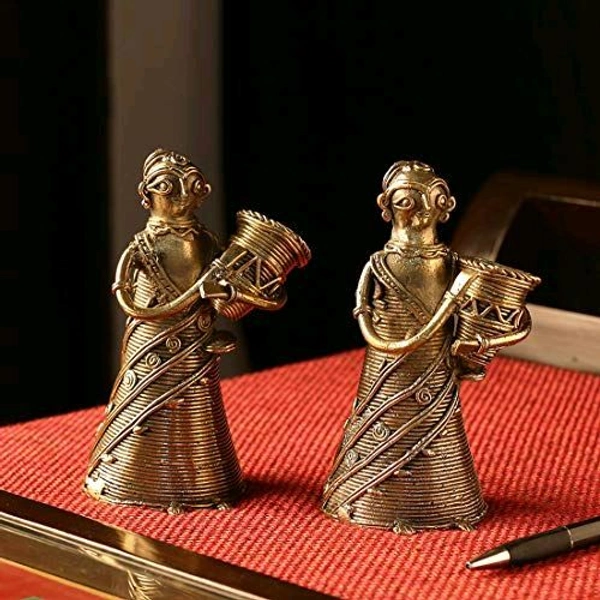 LADY WITH PEN STAND  - Gold