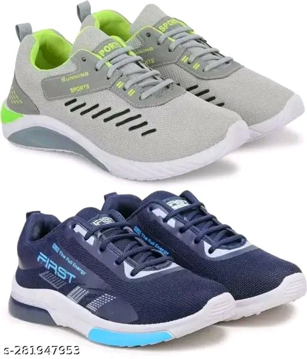Aadab Trendy Men Sports Shoes COMBO - Gray, Ind-10