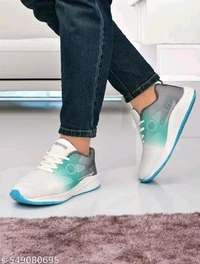 Unique Graceful Men Sports Shoes - Cyan Aqua, Ind-9
