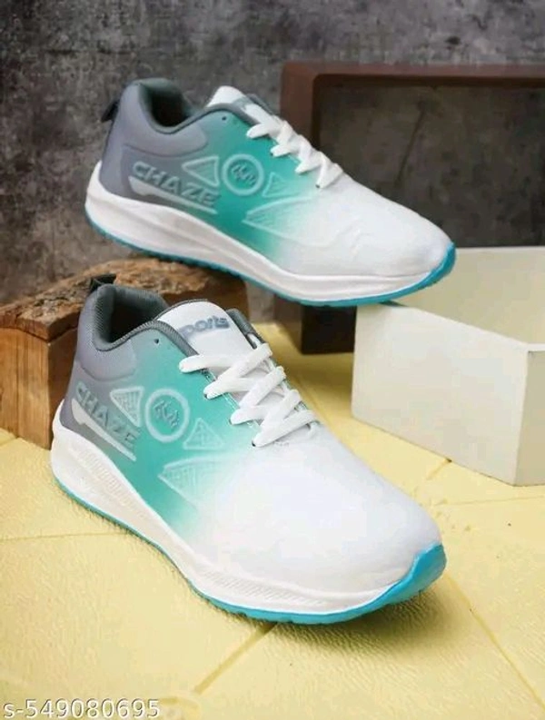 Unique Graceful Men Sports Shoes - Cyan Aqua, Ind-10